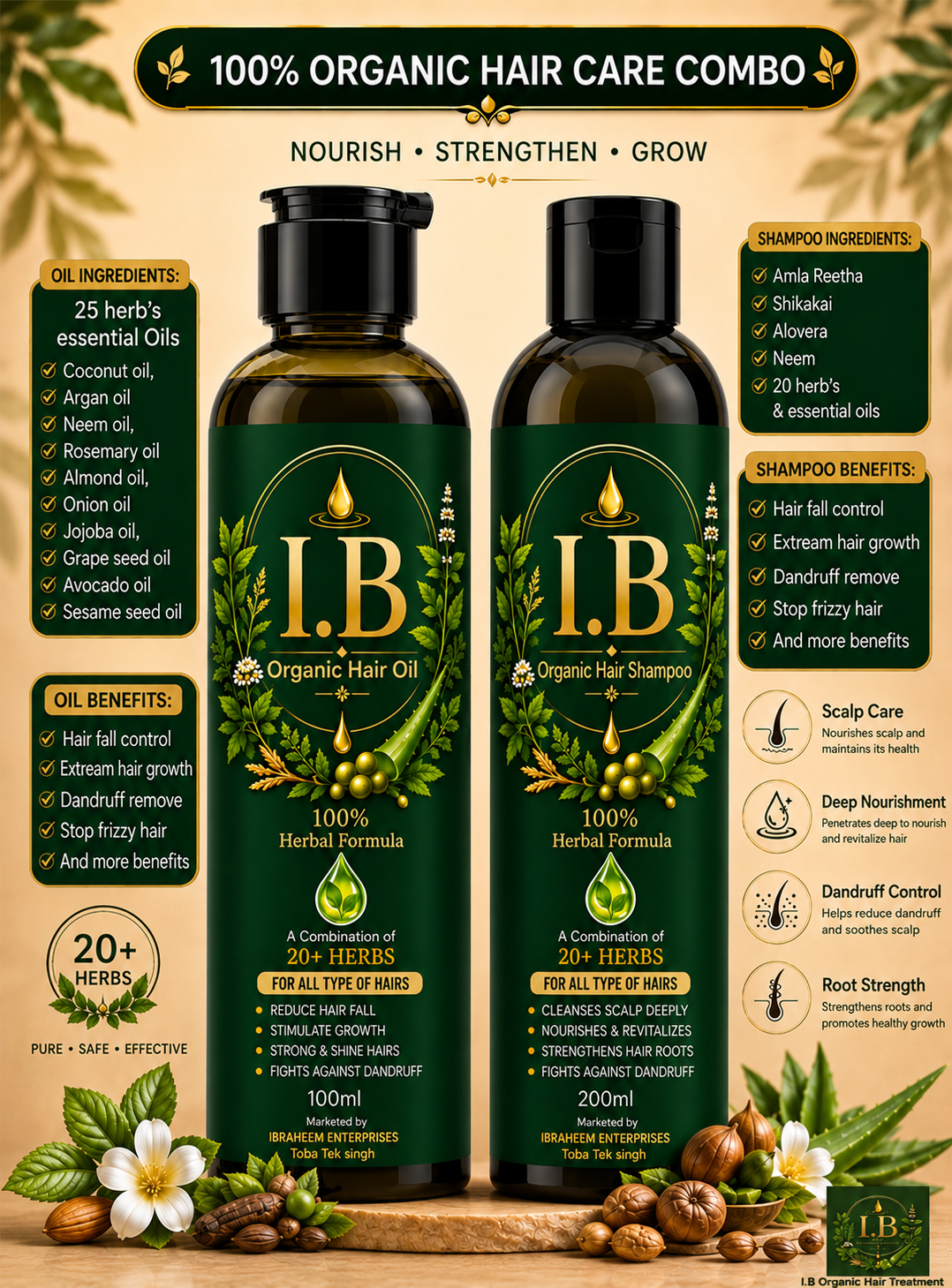 IB Premium Combo Pack - Oil and Shampoo